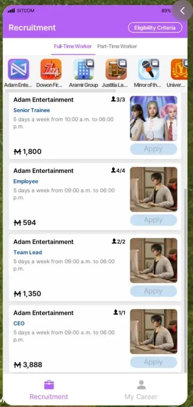 Enhanced Salaries — Mid-tier role detail
