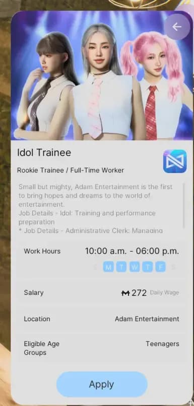 Teens To Work — Part-time job detail panel